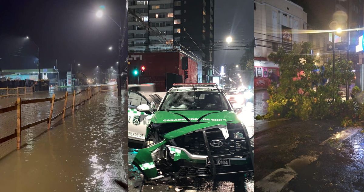 Accidentes, calles anegadas y cortes eléctricos deja paso de sistema frontal en región del Bío Bío