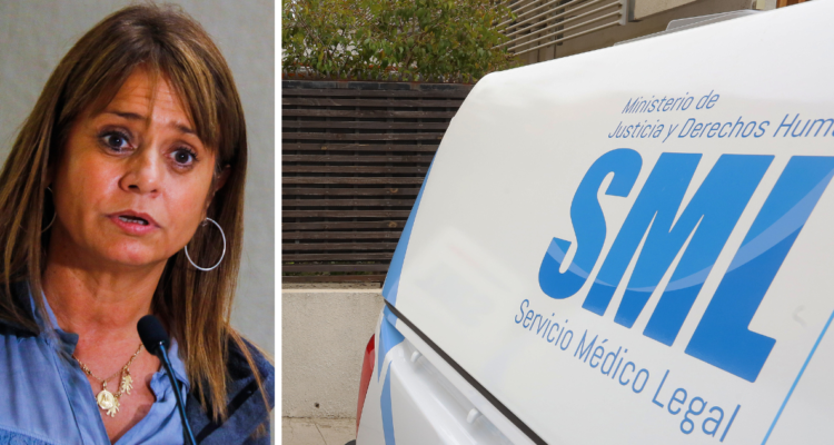 Camioneta del SML junto a imagen de Jacqueline Van Rysselberghe