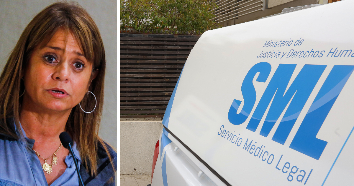 Camioneta del SML junto a imagen de Jacqueline Van Rysselberghe