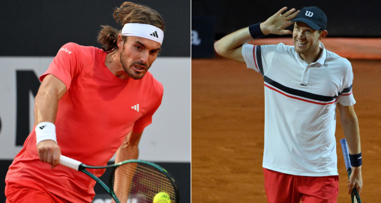 Tsitsipás revela su frustración tras caer ante Jarry en el Masters de Roma.