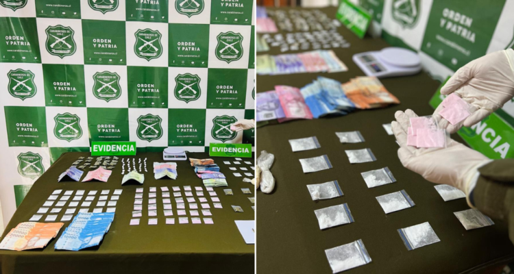 Operativo policial deja 9 sujetos detenidos en Mariquina: tenían drogas, armas, municiones y dinero