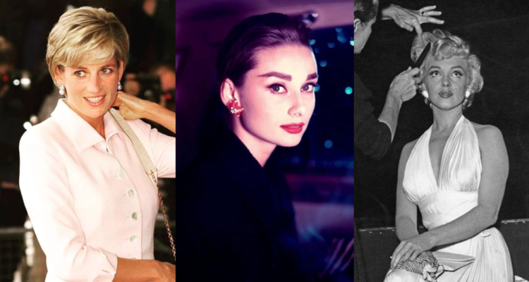 Princesa Diana, Audrey Hepburn y Marilyn Monroe en referencia a ranking de vestidos más caros
