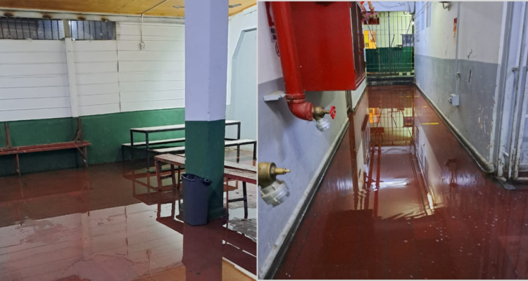 Debido al frente de mal tiempo que afecta a la zona centro-sur del país, el Centro de Detención Preventiva de Mulchen prepara la evacuación de parte de su población penal debido al anegamiento de algunas zonas de la planta baja de esa unidad.