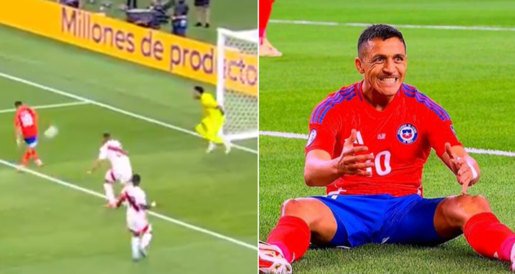 Alexis Sánchez y su gol desperdiciado ante Perú.