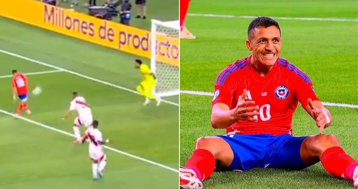 Alexis Sánchez y su gol desperdiciado ante Perú.
