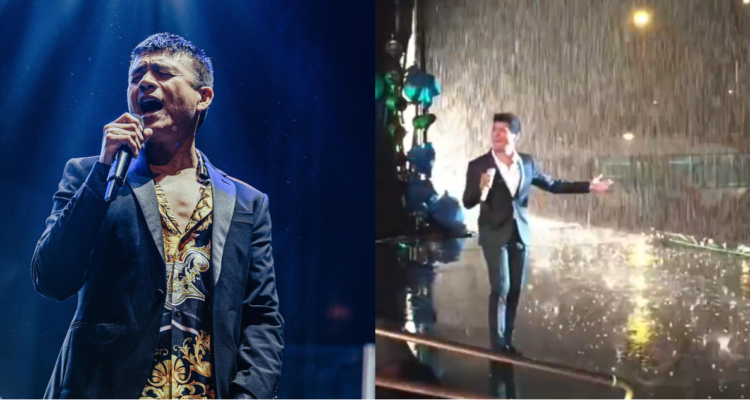 Cantante Américo en show marcado por la lluvia