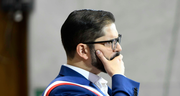 Imagen del presidente de la República, Gabriel Boric, durante su Cuenta Pública en 2024.