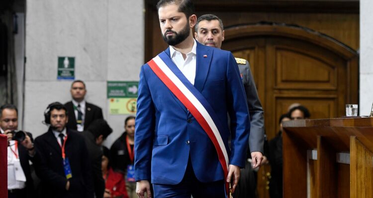 Gabriel Boric presidente de la república realiza su cuenta pública que realiza, salón plenario del congreso nacional en Valparaíso
