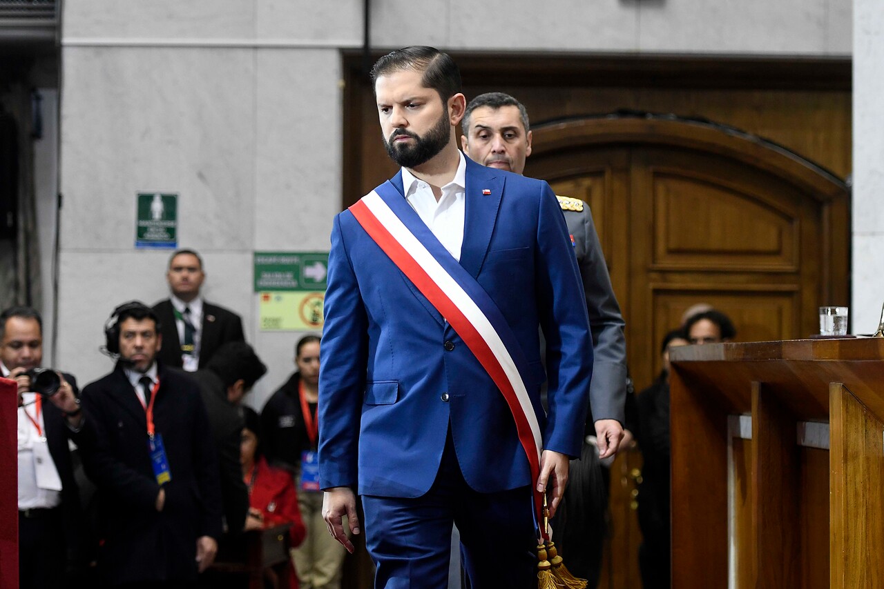 Gabriel Boric presidente de la república realiza su cuenta pública que realiza, salón plenario del congreso nacional en Valparaíso