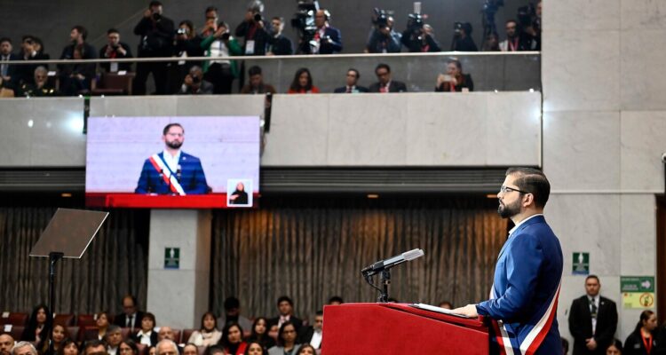 Gabriel Boric presidente de la república realiza su cuenta pública que realiza, salón plenario del congreso nacional en Valparaíso