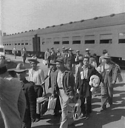 Braceros llegando a Los Ángeles