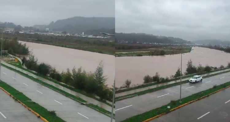Senapred ordena evacuar sector Santa Rita por desborde de río Andalién en Concepción