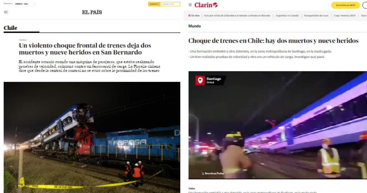 Medios internacionales por choque de trenes en Chile