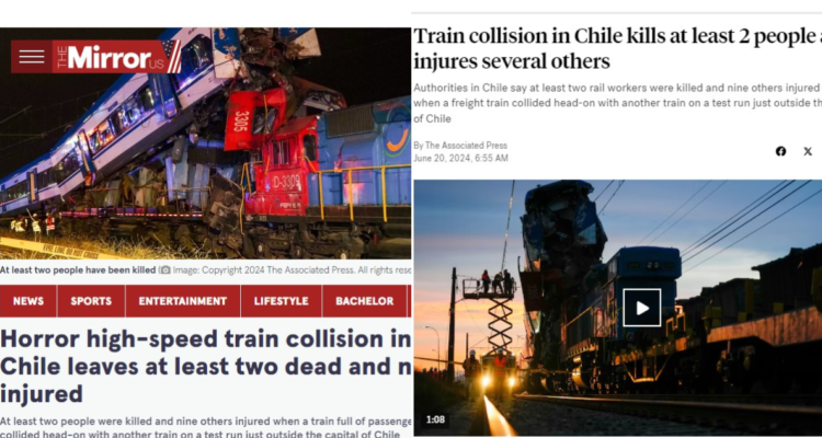 Cobertura choque trenes en Chile