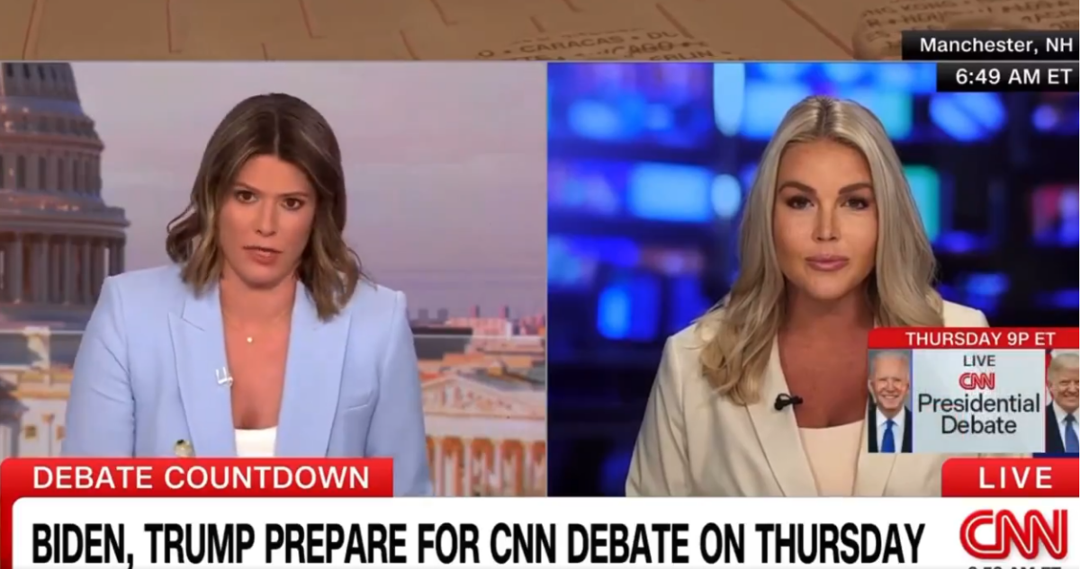Conductora de CNN Kasie Hunt y portavoz de Donald Trump, Karoline Leavitt