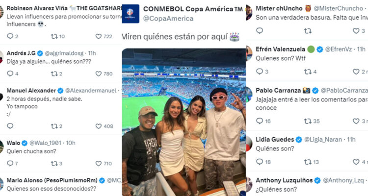 Copa América celebró visita de desconocidos influencer a partido.