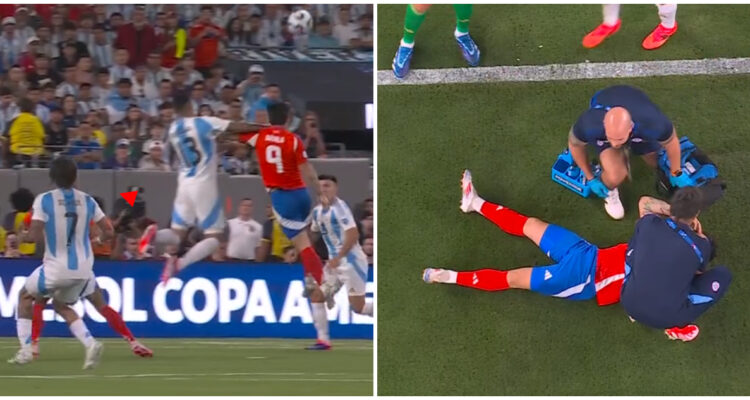 Víctor Dávila pidió penal por manotazo de Romero en el Chile vs Argentina.