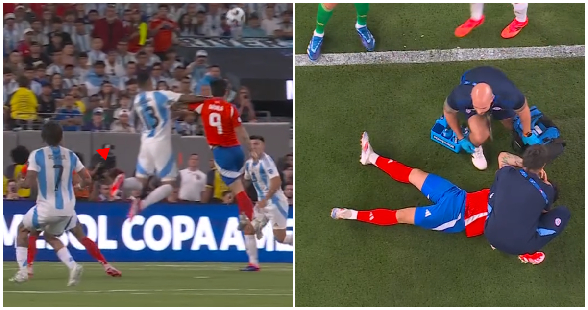 Víctor Dávila pidió penal por manotazo de Romero en el Chile vs Argentina.
