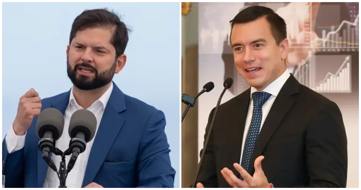 Gabriel Boric y Daniel Noboa