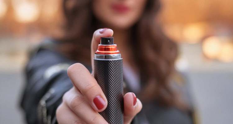 Armas no letales, como gas pimienta, para defensa personal en Chile.