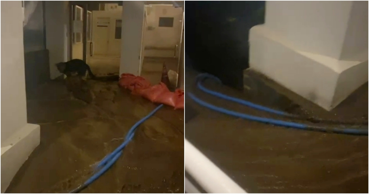 Deslizamiento de agua y barro afecta al edificio Euromarina 2 en Reñaca