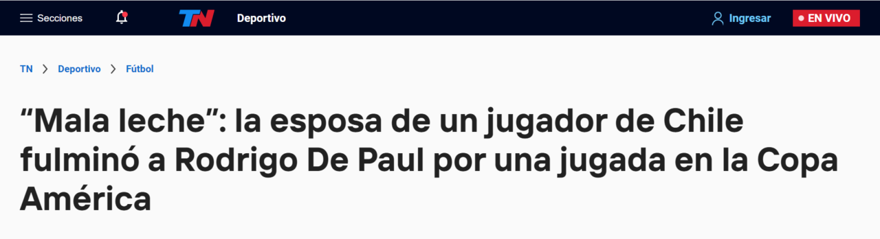 dichos de esposa de Gabriel Suazo contra De Paul en TN