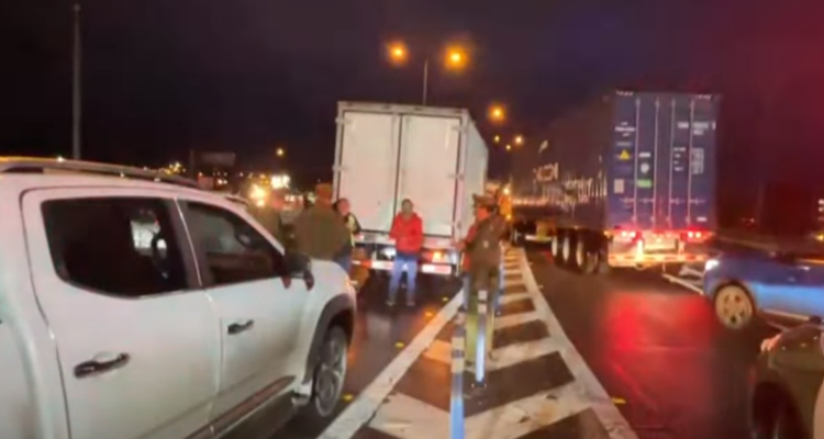 A distancia logran frustrar robo de camión con pollo en Maipú