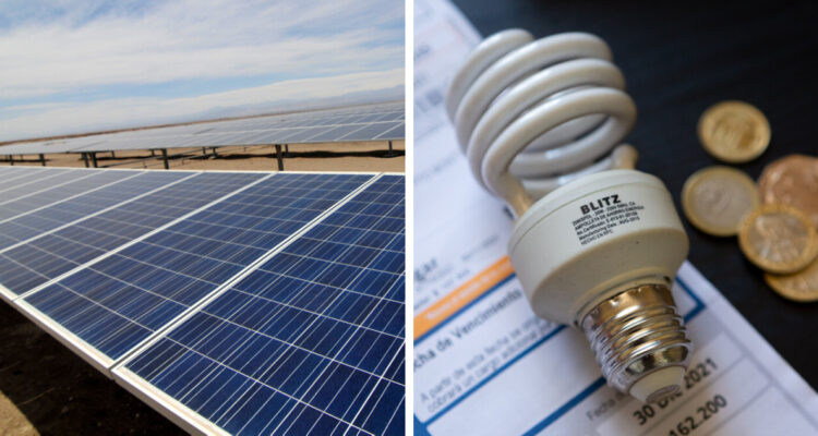 imagen contexto de paneles solares y cuentas de luz
