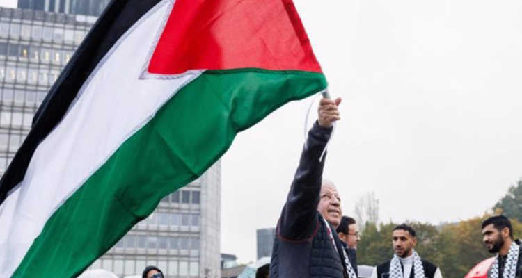 Manifestación propalestina en la capital de Eslovenia, Liubliana