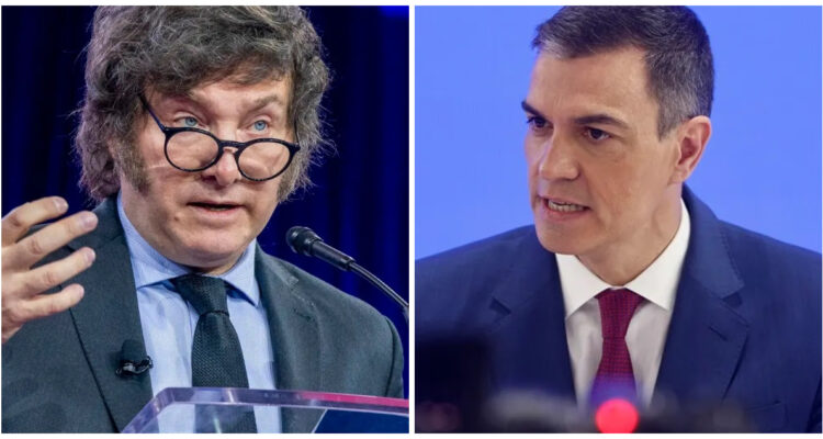 Javier Milei y Pedro Sánchez