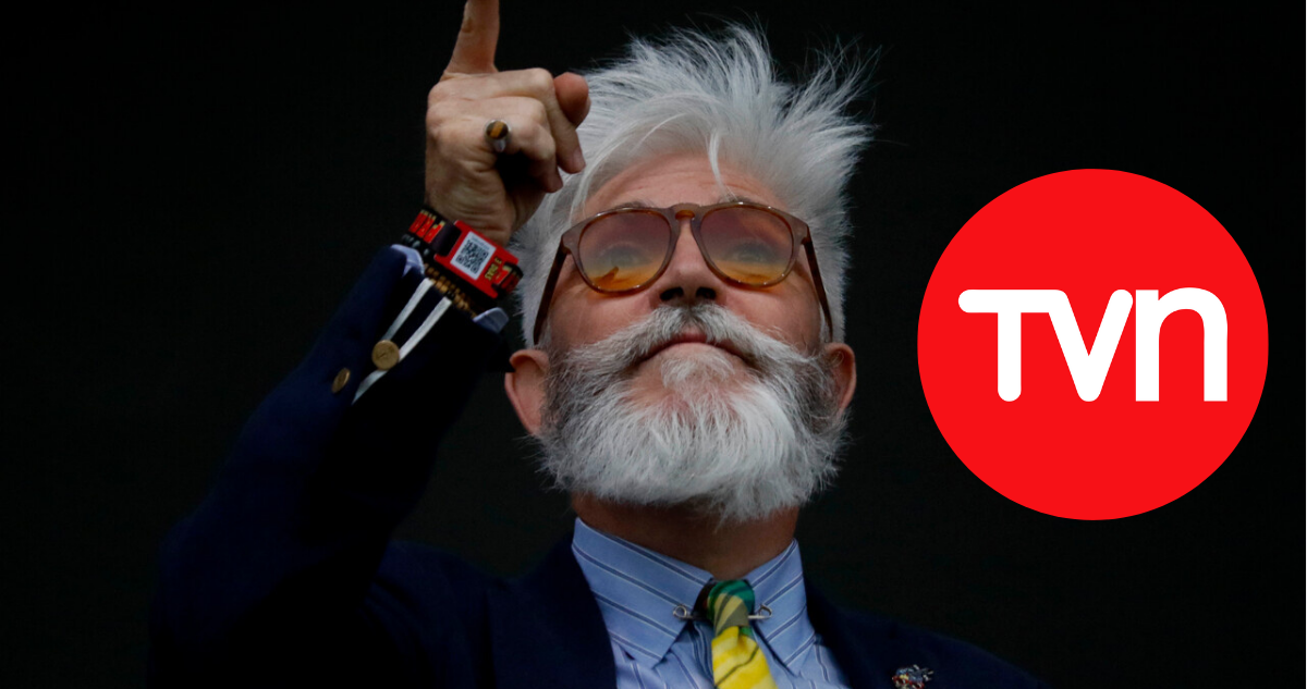 Federico Sánchez (fondo) y logo de TVN (miniatura) en referencia a su desvinculación del canal
