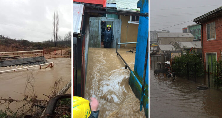 imágenes que dejan las lluvias en el bío bío