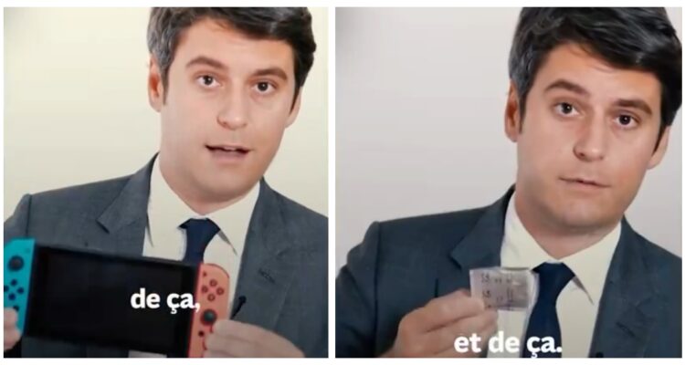 El primer ministro francés mostró este viernes un condón, una consola Nintendo Switch y un cargador USB para llamar a los jóvenes a votar.
