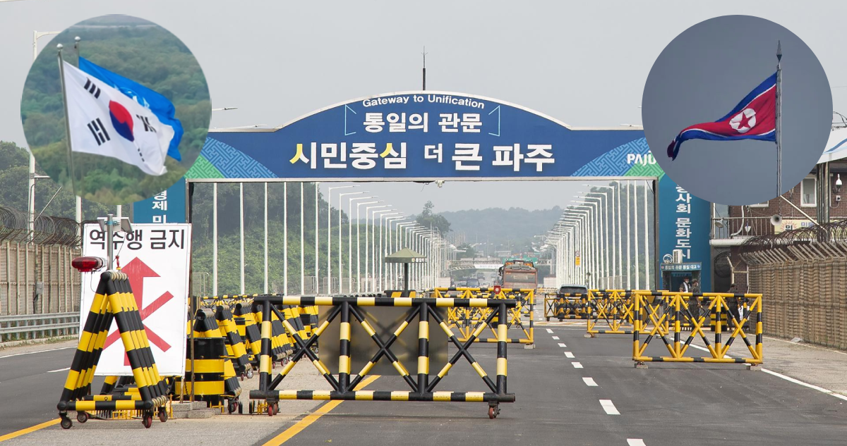 Frontera de Corea del Norte y Corea del Sur.