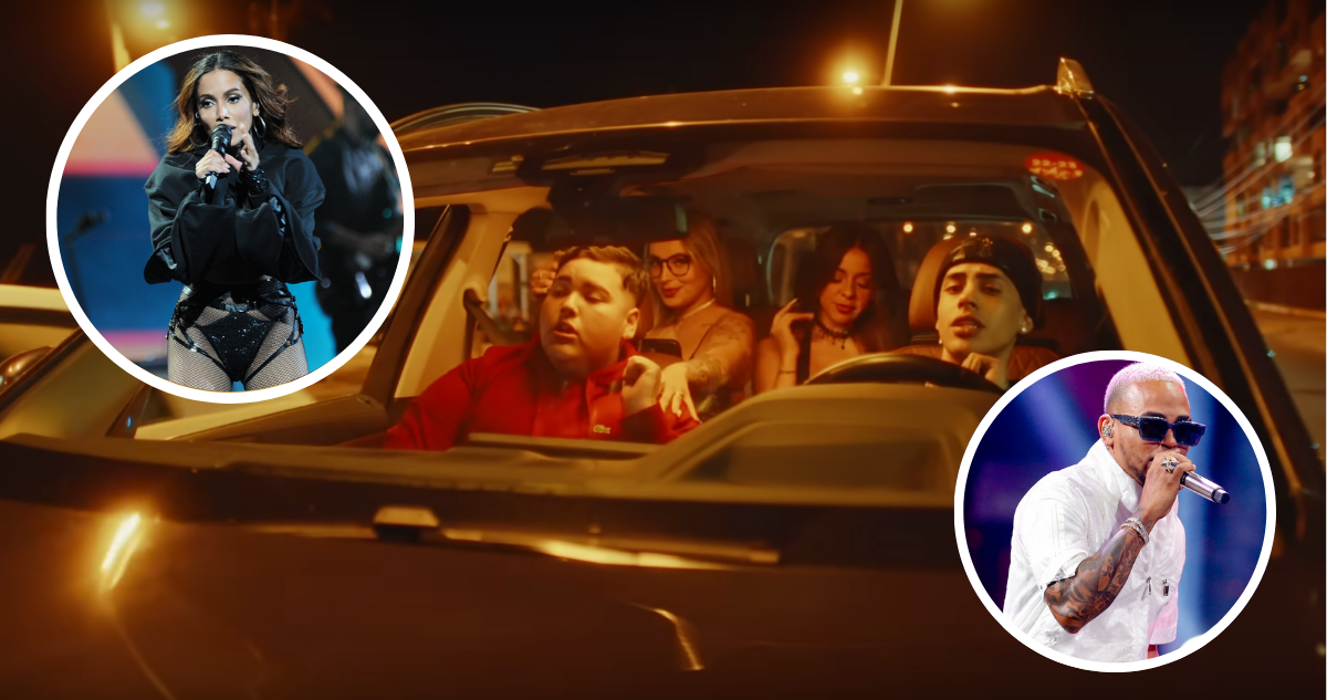 Captura del video de “Gata Only” de Cris MJ y Floyy Menor, además de miniaturas de Anitta y Ozuna