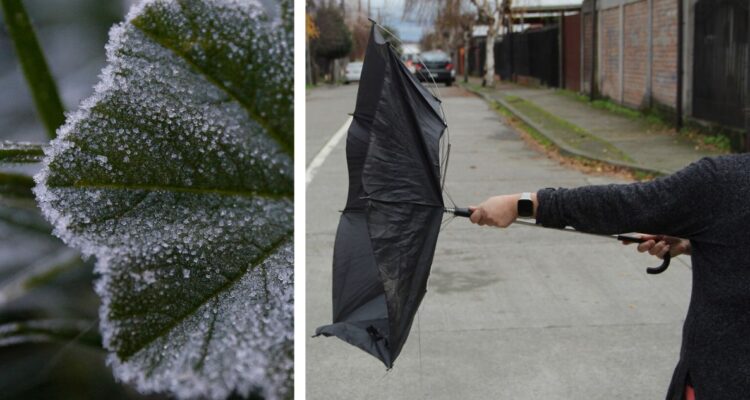 Según el pronóstico del tiempo dos sistemas frontales y río atmosférico dejarán nuevas lluvias, heladas, nieve y fuertes vientos en regiones de Chile.