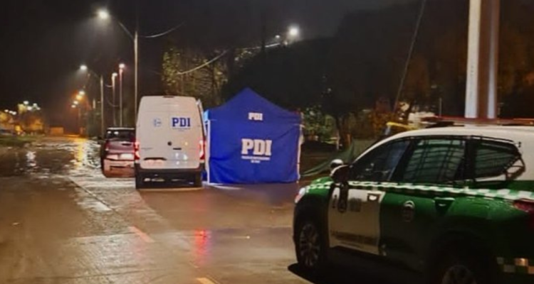 Sitio del suceso por hombre muerto tras ser baleado en Chiguayante
