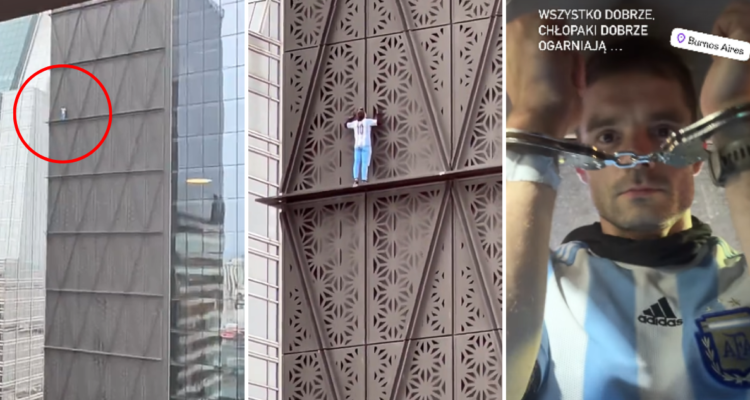 Influencer polaco escaló edificio sin arnés y con camiseta de Messi en Argentina: terminó detenido