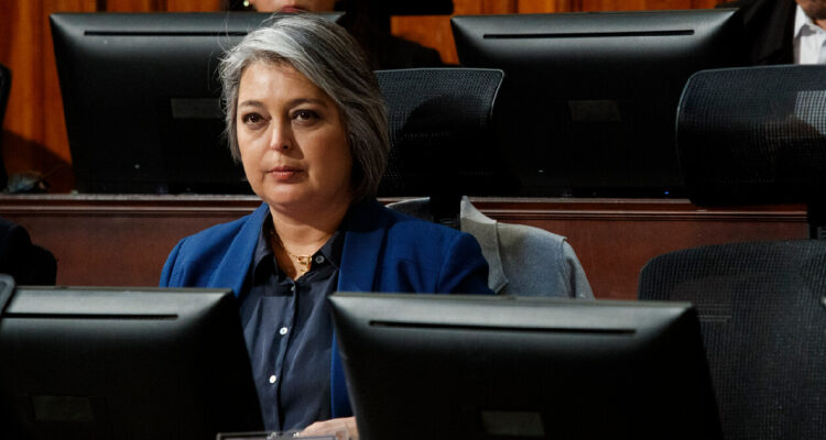 La ministra del trabajo, Jeannette Jara. Comisión de Trabajo y Previsión Social del Senado continua con el estudio del proyecto de ley de reforma previsional.
