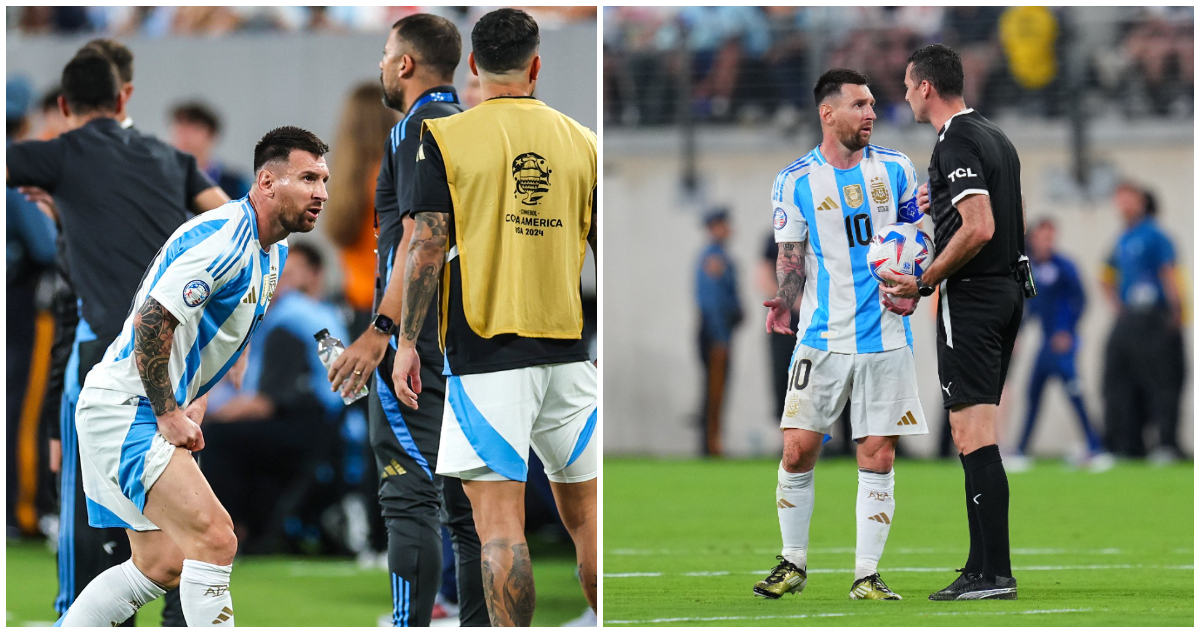 Lionel Messi conversando con Andrés Matonte Chile Argentina
