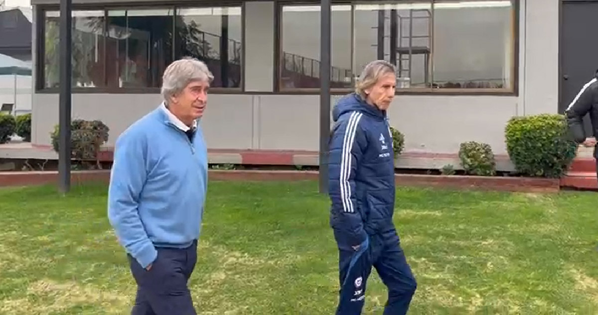 Manuel Pellegrini llegó a entrenamiento de La Roja.