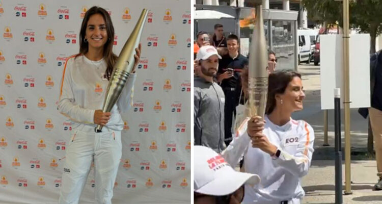 Manuela Urroz portó la antorcha olímpica de París 2024.