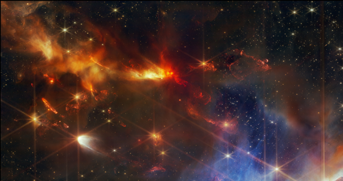 Flujos protoestelares captados en la Nebulosa Serpens por el telescopio James Webb