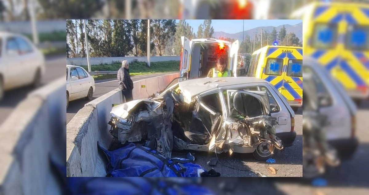 Casablanca: chofer argentino muere tras impactar violentamente vehículo contra barrera de contención