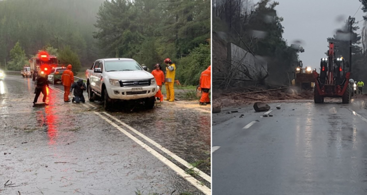 Sistema Frontal: Gobierno anuncia cierre de tramo de Ruta de La Madera por desprendimientos de tierra