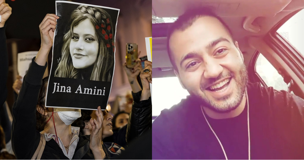 Mahsa Amini (izquierda) y rapero iraní Toomaj Salehi (derecha)