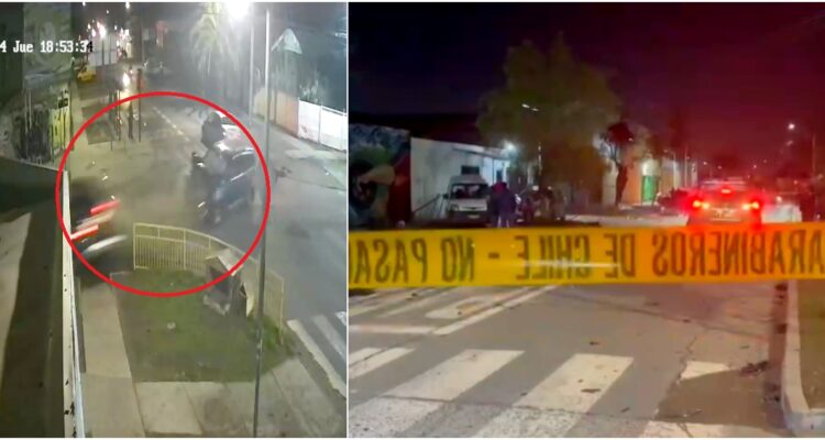 Registran brutal colisión de delincuentes que huían en auto robado en Quinta Normal: hay 4 detenidos