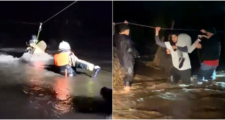 Registran dramáticos rescates de personas por desborde de cauces en Ribera de Río Mapocho y Lampa