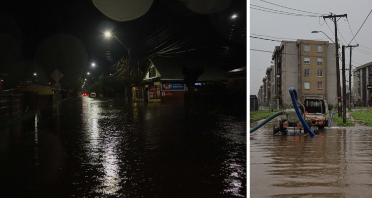 Imágenes de sistema frontal en el Bío Bío tras reporte de Senapred
