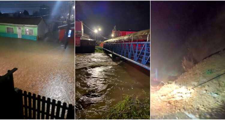 Sistema frontal causa estragos en centro sur del país: clases suspendidas, derrumbes y desborde de río